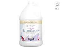 a gallon of butter lotion on a white background