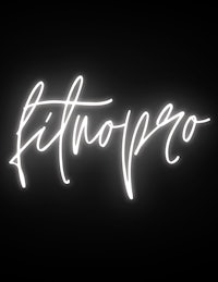 a neon sign with the word fitpro written on it