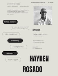 a resume for hayden rosado