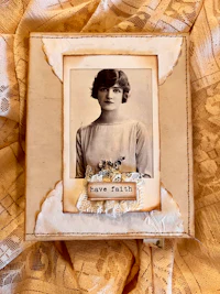 a book with a photo of a woman on it