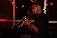 a man playing a trumpet