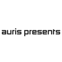 auris presents logo on a black background