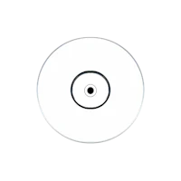 a white cd on a black background