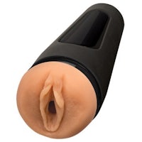a black sex toy with an open mouth
