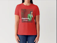 a women's red t - shirt that says christmas journey