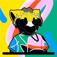 a black bear wearing a colorful t - shirt