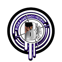a black and purple logo with the words'bang bang nothology'