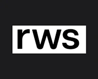 the rws logo on a black background