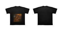a black t - shirt with a painting on it