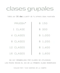 a flyer for classes grupales