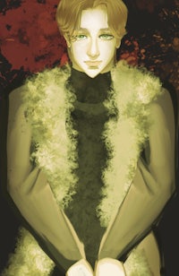 a drawing of a man in a fur coat