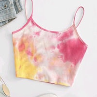 tie dye crop top - pink l mobile