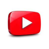 a red youtube button on a dark background