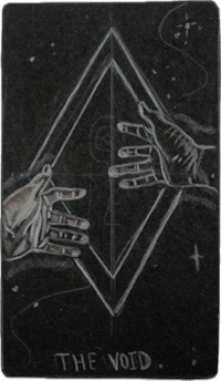 a drawing of a hand reaching for a diamond