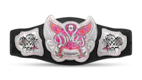 a wwe championship belt with a pink design