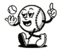 a black and white drawing of a cartoon character