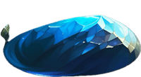 a blue crystal ball on a black background