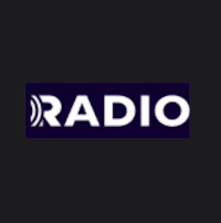 the radio logo on a black background