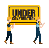 two construction workers carrying a sign that says under construction