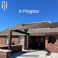 a home with a covered patio in progress