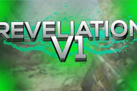 the title of revelation v on a green background