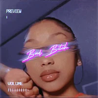 a woman in a neon outfit with the words'baby bitch'on her face