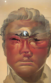 a sculpture of a man's head