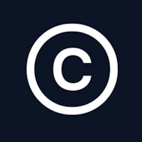 the copyright logo on a dark background