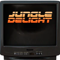 a television with the words jungle delight on it