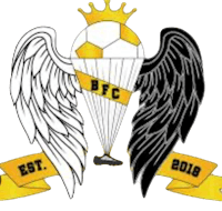 the bfc logo with wings and a crown