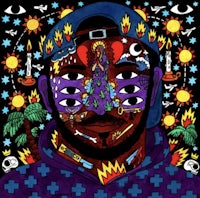 an image of a man with a colorful face