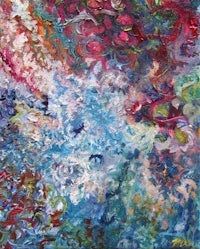 a painting of a colorful abstract painting