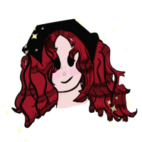 a red haired girl with stars in her hair