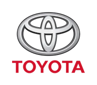 the toyota logo on a black background