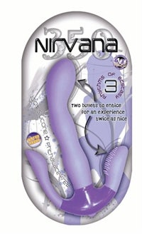 a purple nirvana sex toy in a package