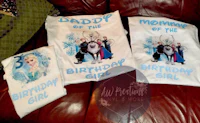 three t - shirts with the names of elsa, anna and elsa