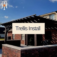 trellis installation on a brick patio