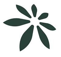 a green leaf logo on a white background