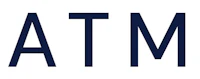 the atm logo on a white background