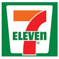 the seven eleven logo on a green background