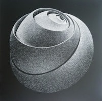 a black and white drawing of a sphere