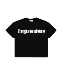a black t - shirt with the word hope written on it
