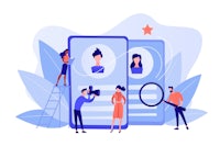a group of people are looking at a phone