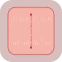 a pink square with a red line on it