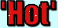 a red logo with the word hot on it