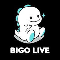 the logo for bigo live on a black background