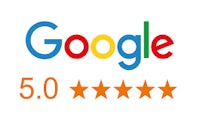 a google 5 - star logo with stars on it
