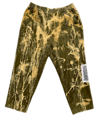 a pair of green and yellow tie dyed pants