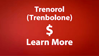 a red background with the words trenorol trenbolone learn more
