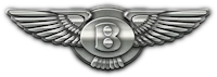 bentley badge with wings on a black background
